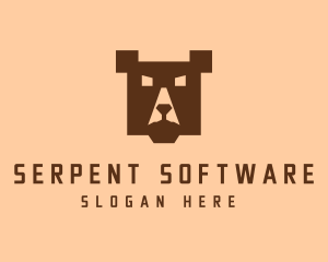 Digital Pixel Bear logo design