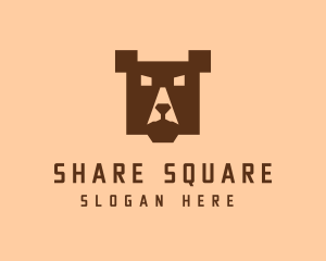 Digital Pixel Bear logo design