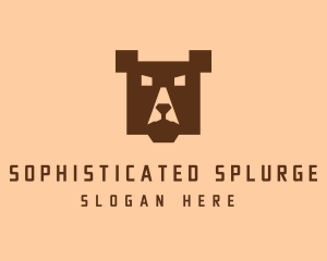 Digital Pixel Bear logo design