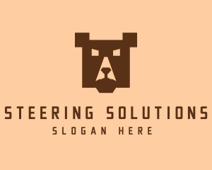 Digital Pixel Bear logo design