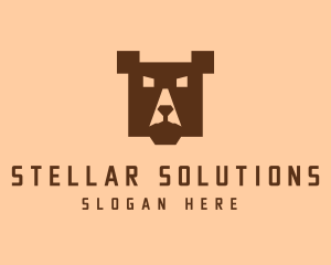 Digital Pixel Bear logo design