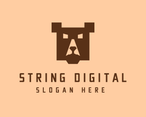 Digital Pixel Bear logo design