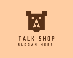 Digital Pixel Bear logo design