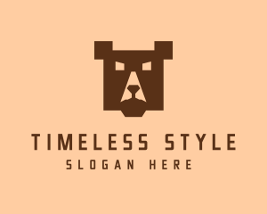 Digital Pixel Bear logo design