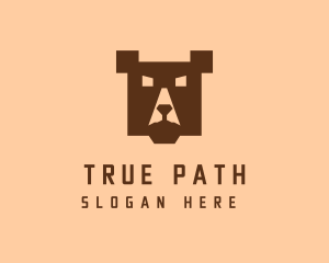 Digital Pixel Bear logo design