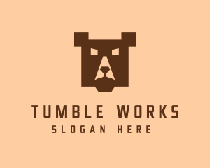 Digital Pixel Bear logo design