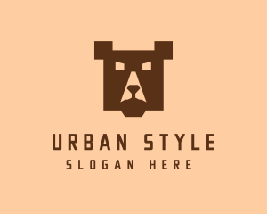 Digital Pixel Bear logo design