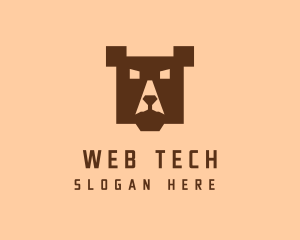 Digital Pixel Bear logo design