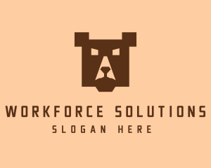 Digital Pixel Bear logo design