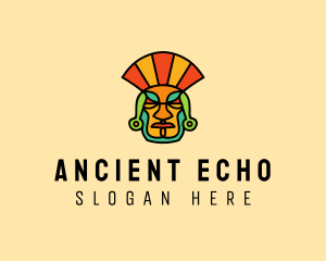 Mayan Head Mask logo design