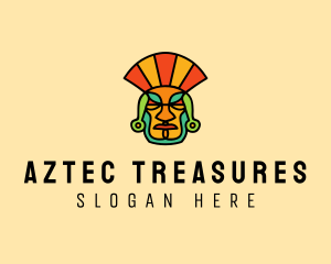 Mayan Head Mask logo design