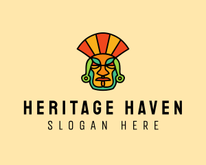 Mayan Head Mask logo