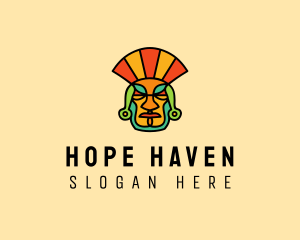 Mayan Head Mask logo