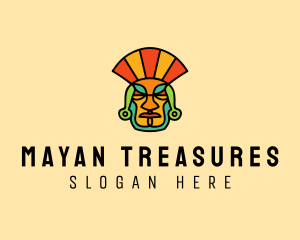 Mayan Head Mask logo
