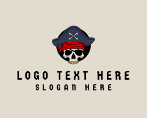 Skull Pirate Bone logo design