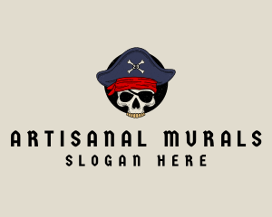 Skull Pirate Bone logo design