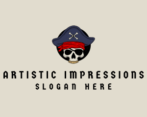 Skull Pirate Bone logo design