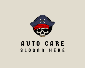 Skull Pirate Bone logo design