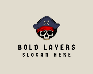 Skull Pirate Bone logo design