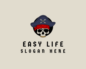 Skull Pirate Bone logo design