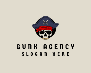 Skull Pirate Bone logo design