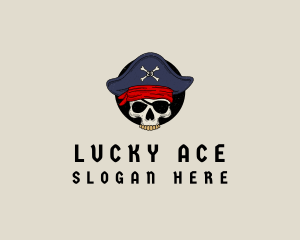 Skull Pirate Bone logo design