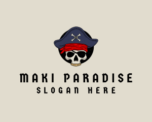 Skull Pirate Bone logo design