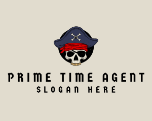 Skull Pirate Bone logo design