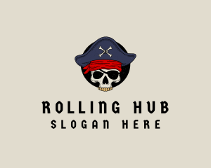 Skull Pirate Bone logo design