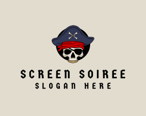 Skull Pirate Bone logo design