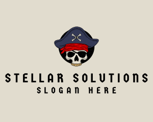 Skull Pirate Bone logo design