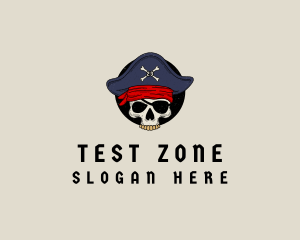 Skull Pirate Bone logo design