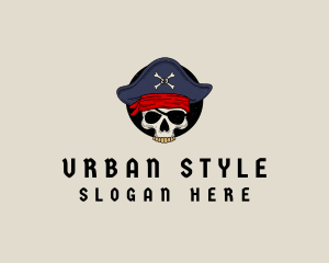 Skull Pirate Bone logo design