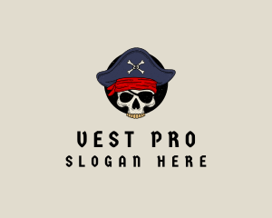 Skull Pirate Bone logo design