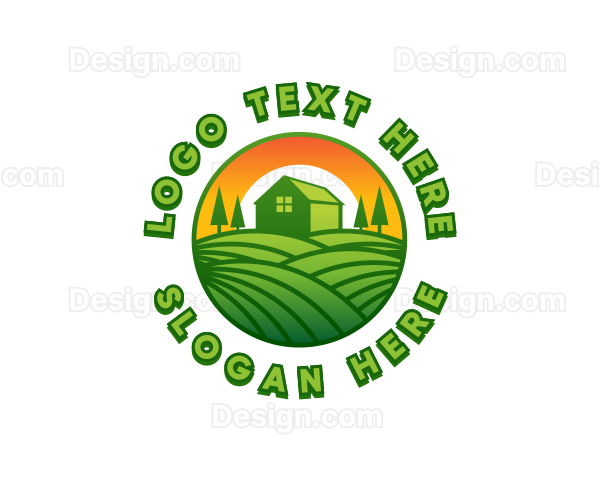 Farm Landscaping Field Logo