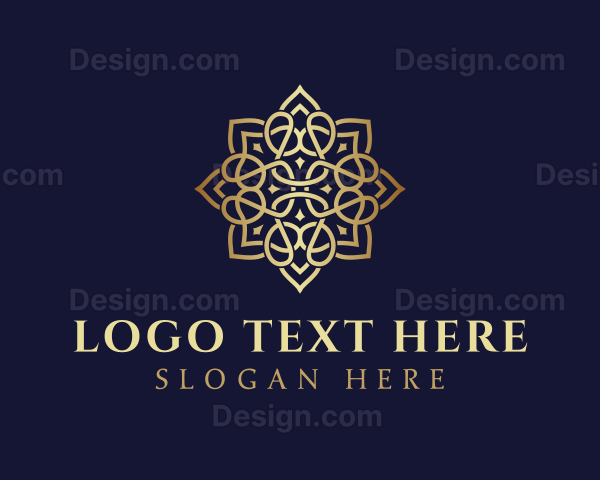 Golden Luxury Flower Logo