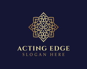 Golden Luxury Flower logo design