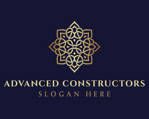 Golden Luxury Flower logo design