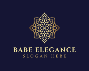 Golden Luxury Flower logo design