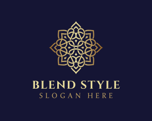 Golden Luxury Flower logo design