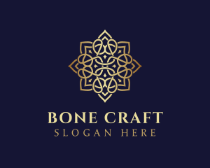 Golden Luxury Flower logo design