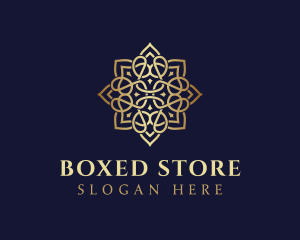 Golden Luxury Flower logo design