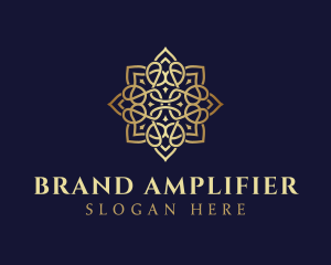 Golden Luxury Flower logo design