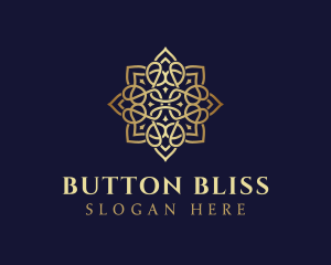 Golden Luxury Flower logo design