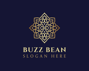 Golden Luxury Flower logo design