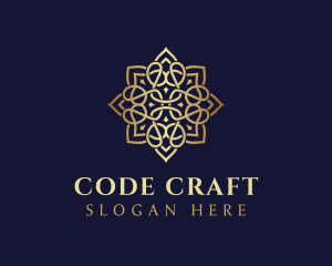 Golden Luxury Flower logo design