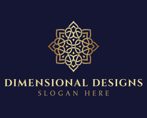 Golden Luxury Flower logo design