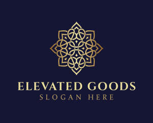 Golden Luxury Flower logo design