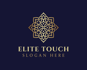 Golden Luxury Flower logo design