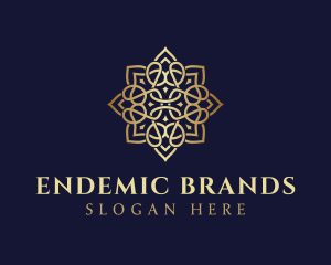 Golden Luxury Flower logo design